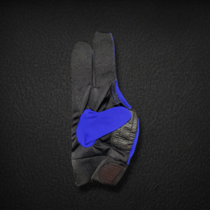 guante para billar profesional marca cuevas bicolor azul y negro